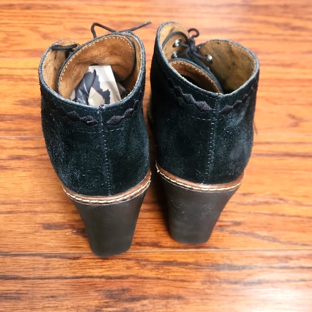 Naturalizer Black Suede Kaitlyn Ankle Wedge Boots - Picture 3 of 8